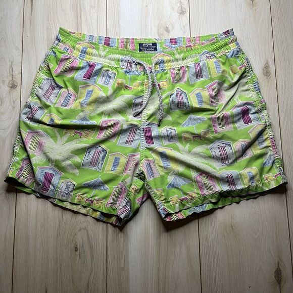 Vilebrequin Vacation Design Unlined Swim Shorts Drawstring Multicolor Mens Sz XL